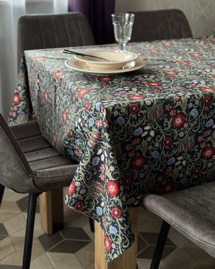 Скатерть COZA "Моррис" синий фон, мембрана, с водоотталкивающим эффектом