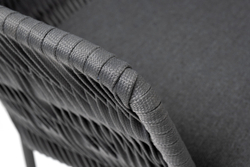 "Диего" обеденная группа на 4 персоны со стульями "Бордо" плетения колос, столешница "серый гранит"