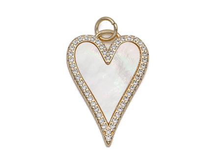 Подвеска "Сердце" 23,5мм, с перламутром