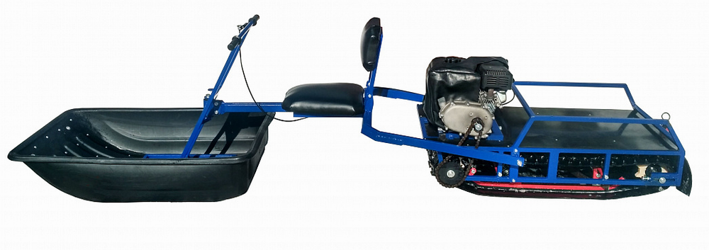 Мотобуксировщик толкач Альбатрос-XL8 с модулем. С фарой, тележки