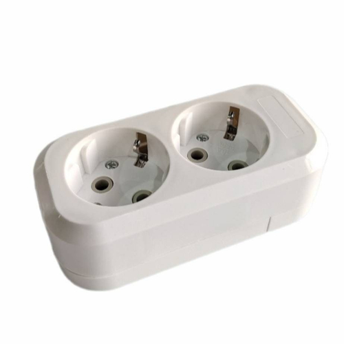 Колодка розеточная 3500Вт 16А 2 гнезда с заземлением LEEK