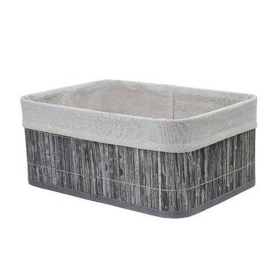 Корзина стеллажная "Бамбук", Д330 Ш230 В140, пепельный, белый