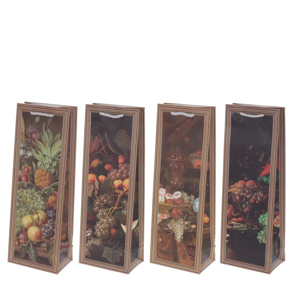 GAEM Пакет подарочный для бутылок (бумага 210г/м2, блок 12шт), L12,5 W8 H36 см, 4в.