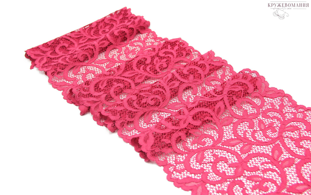 Эластичное кружево, ягодный оттенок, 19см (Артикул: EK-2167), м