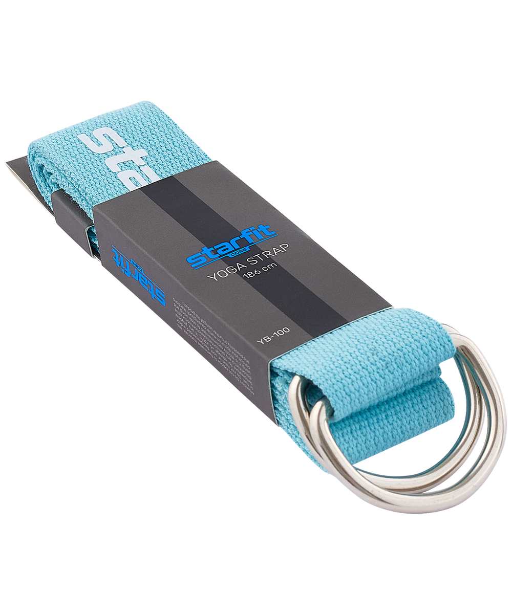 Ремень для йоги YB-100 183 см, хлопок, мятный