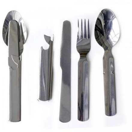 Столовый набор ложка,вилка,нож с мет. держателем-открывалкой
