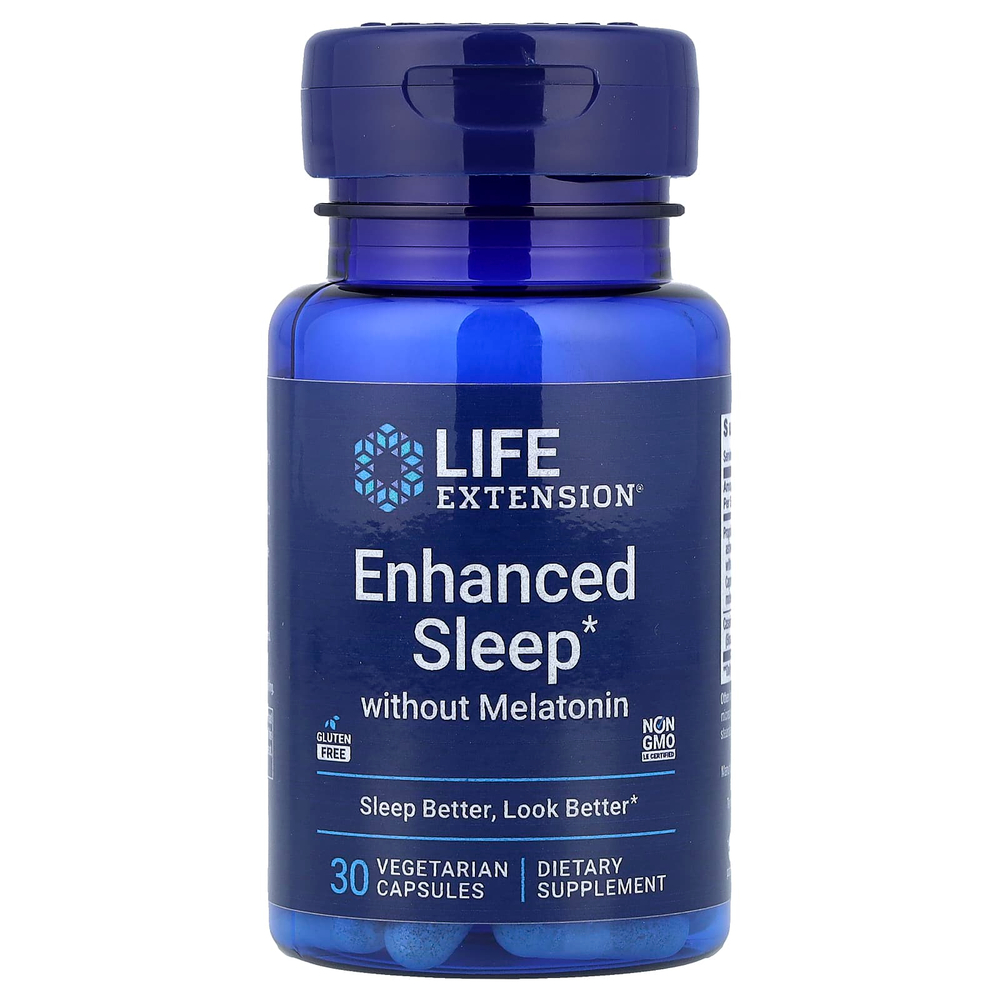 Life Extension, Улучшенный сон без мелатонина, 30 вегетарианских капсул