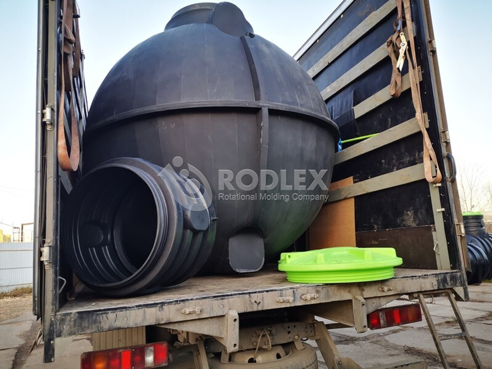 Резервуар химостойкий MT10-СHEMICAL наземный Родлекс цилиндрический 10000 л. горизонтальный (2400x3500x2500см;472кг;черный) - арт.559961