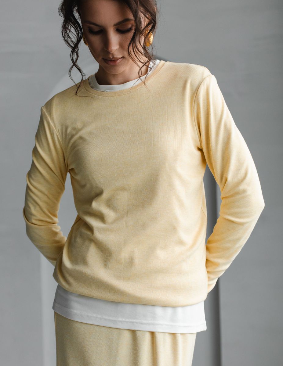 Лонгслив лимонный