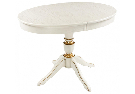 Стол деревянный Woodville Arno молочный с золотой патиной
