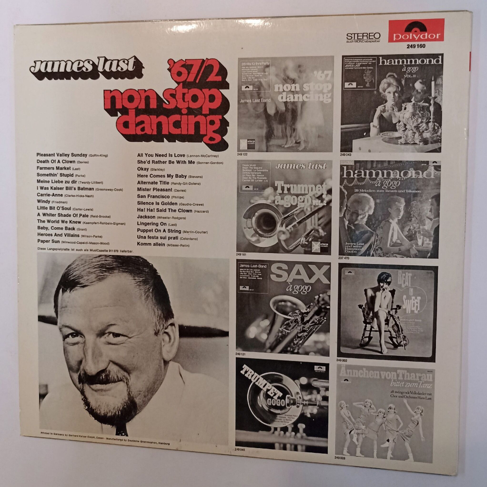 Винтажная виниловая пластинка LP James Last Non Stop Dancing 67 2 (Germany 1967)