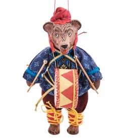 RK-875/3 Кукла подвесная «Медведь в колпаке с барабаном»