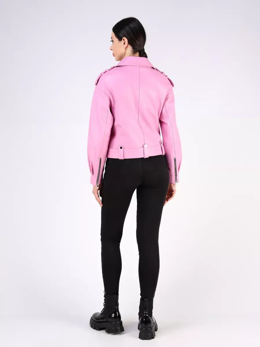 Кожаная куртка демисезонная косуха оверсайз