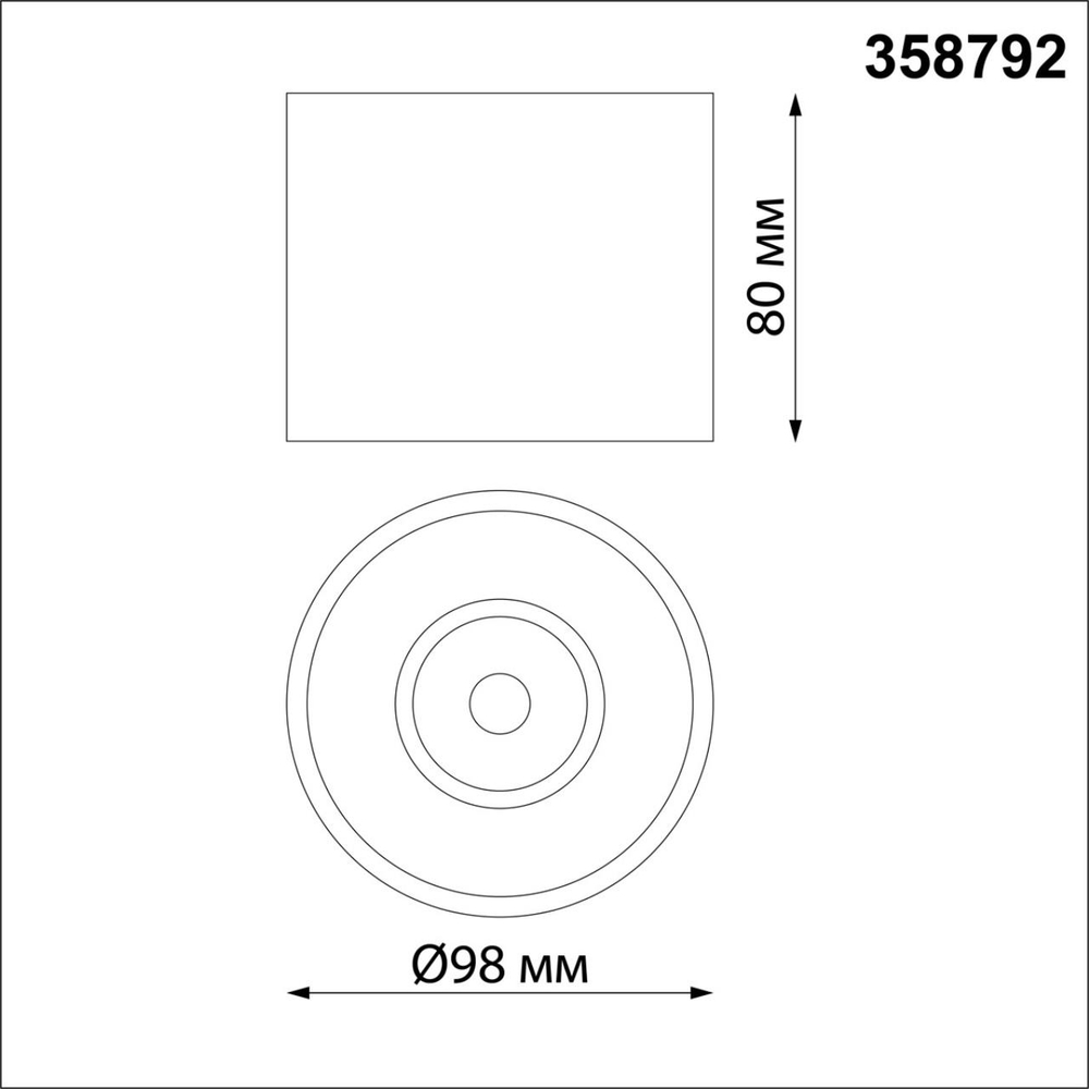 358792 OVER NT21 356 черный Светильник накладной светодиодный IP20 LED 15W 4000K 1600Лм 110-265V BIND