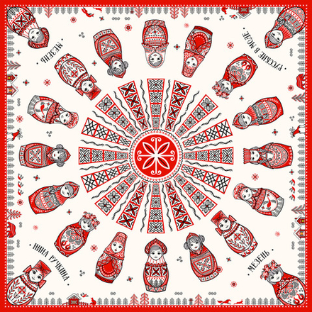 Платок «Матрешки. Мезень»