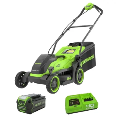 Аккумуляторная газонокосилка Greenworks GD40LM361K5 40В (1 x 5 Ач, Быстрое ЗУ) нож 36 см, 2520807U5F