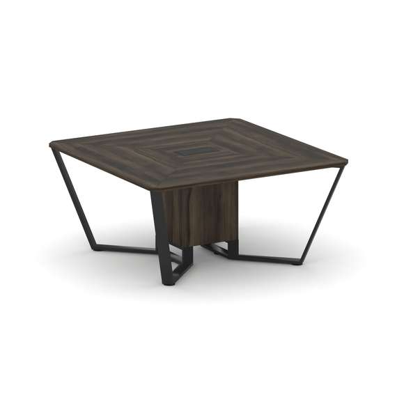 Steel Meet Стол переговорный квадратный KD-PR.B.SP-08 Дуб Мали/Металл Черный 1600*1600*750