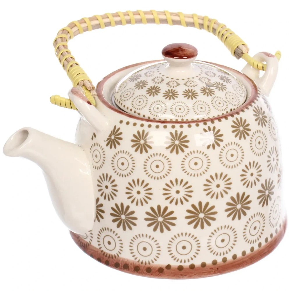 Чайник заварочный керамический 700мл с ситом «Цветочная фантазия»