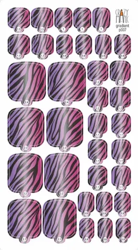 Пленка для педикюра Crazy Manic gradient p007