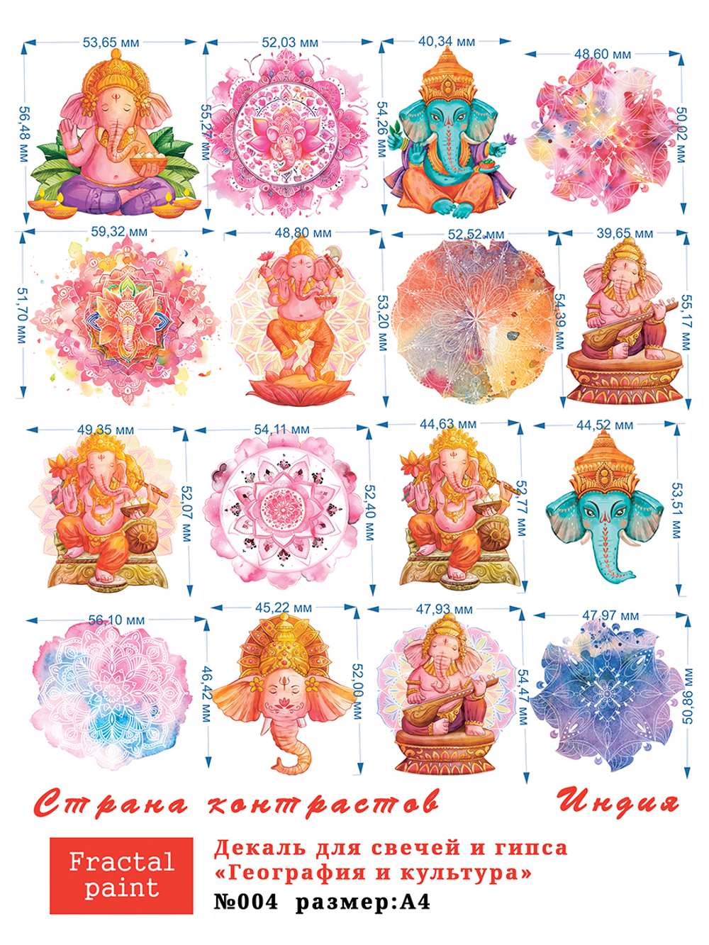 Трансфер переводной - декаль для свечей и гипса география, культура 004