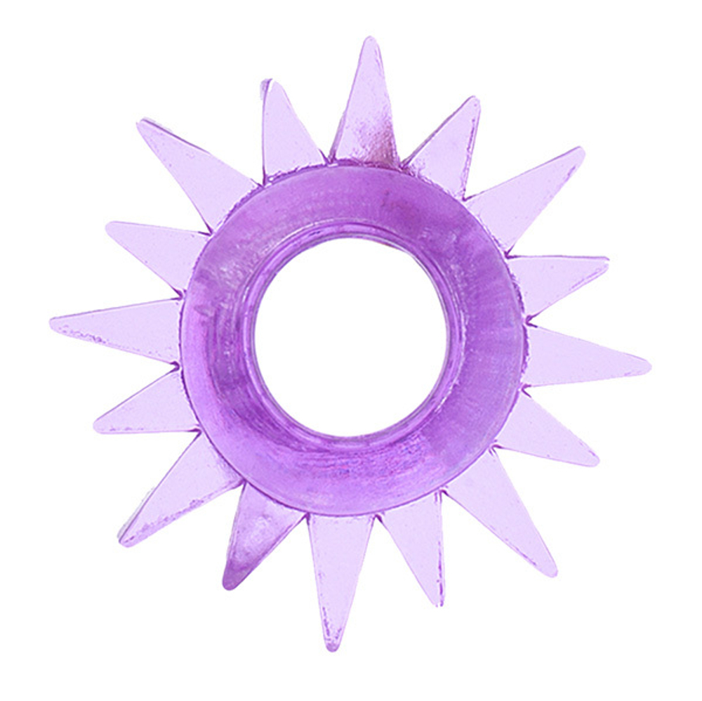 Фиолетовое гелевое эрекционное кольцо-солнце ToyFa Basic 818004-4