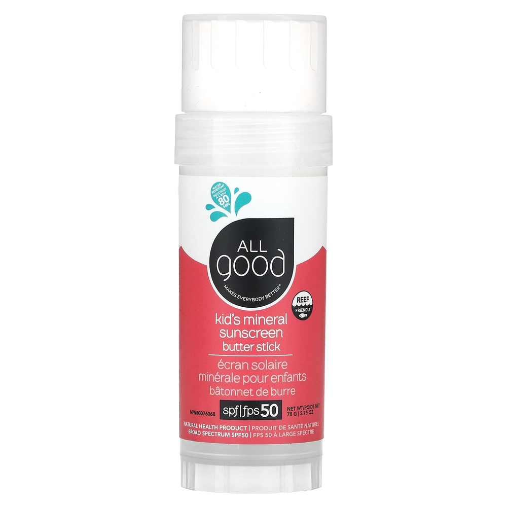 All Good Products, Детское минеральное солнцезащитное масло в стиках, SPF 50, 78 г (2,75 унции)