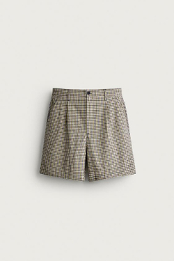 ZARA ШОРТЫ СО СКЛАДКАМИ И РЕЛЬЕФНОЙ ТЕКСТУРОЙ, РАЗНОЦВЕТНЫЙ