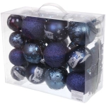 Набор ёлочных украшений «Wish» 6 см + 4 см (50 предмета), Сапфир