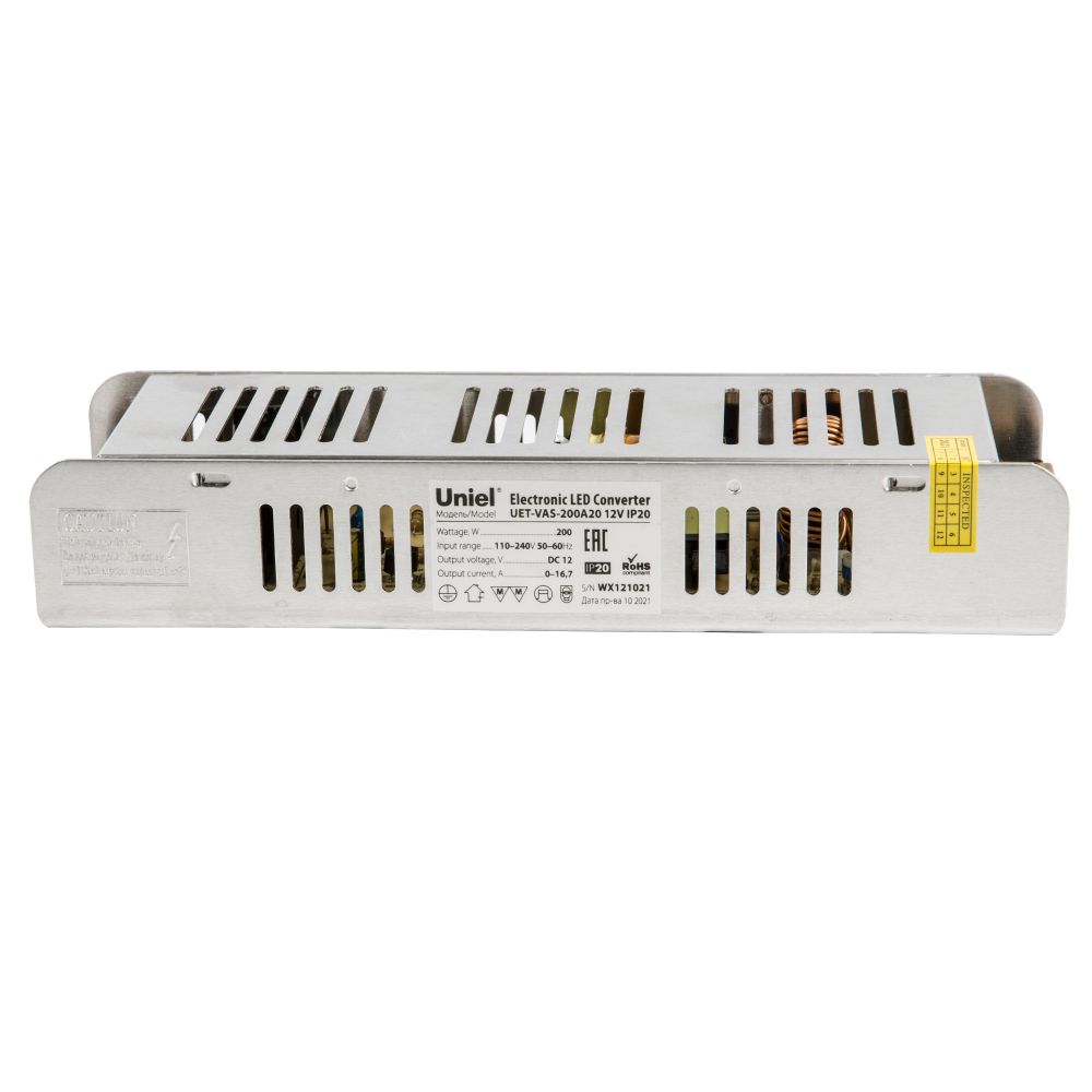 UET-VAS-200A20 12V IP20 Блок питания. 200Вт. Металлический корпус. TM Uniel