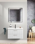 Тумба с раковиной BelBagno DUE-800-2C-SO-BM-P белый металлик