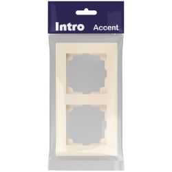 Рамка для розеток и выключателей Intro Accent 6-502-02 на 2 поста, СУ, слоновая кость | Intro
