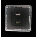 Розетка USB 2x1 Profitec Tesla графит