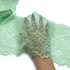 Кружево эластичное салатовое 20 см, Италия