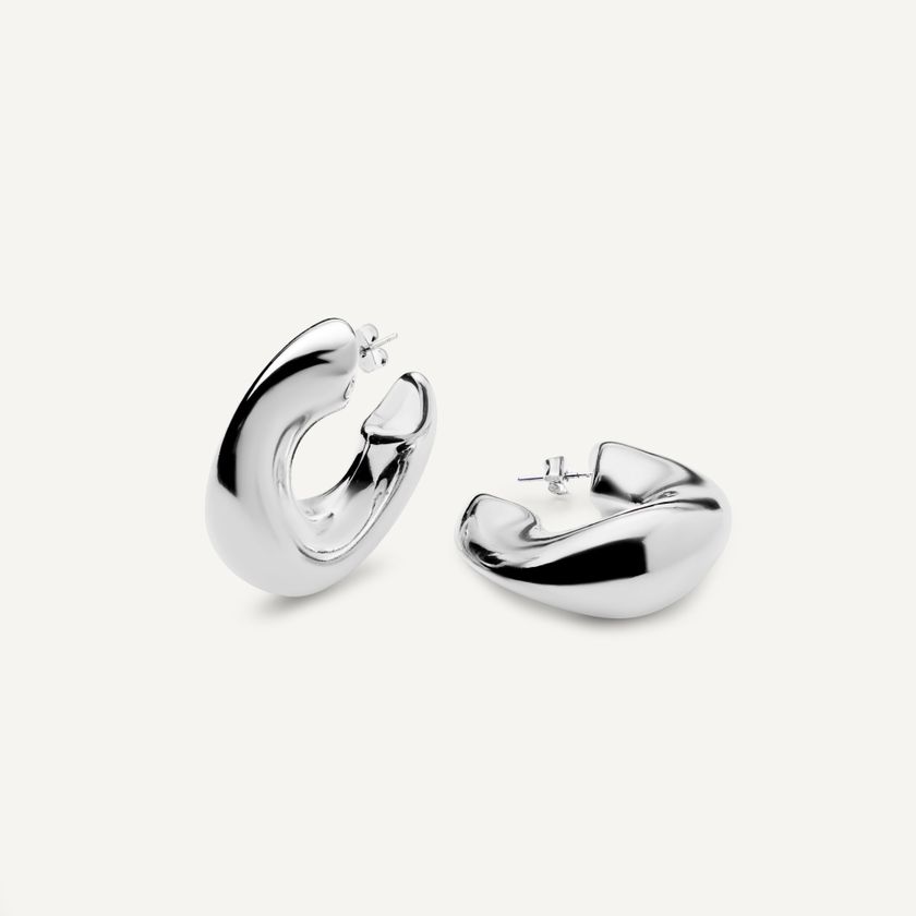 Серьги Стекающие Вниз – Серебро