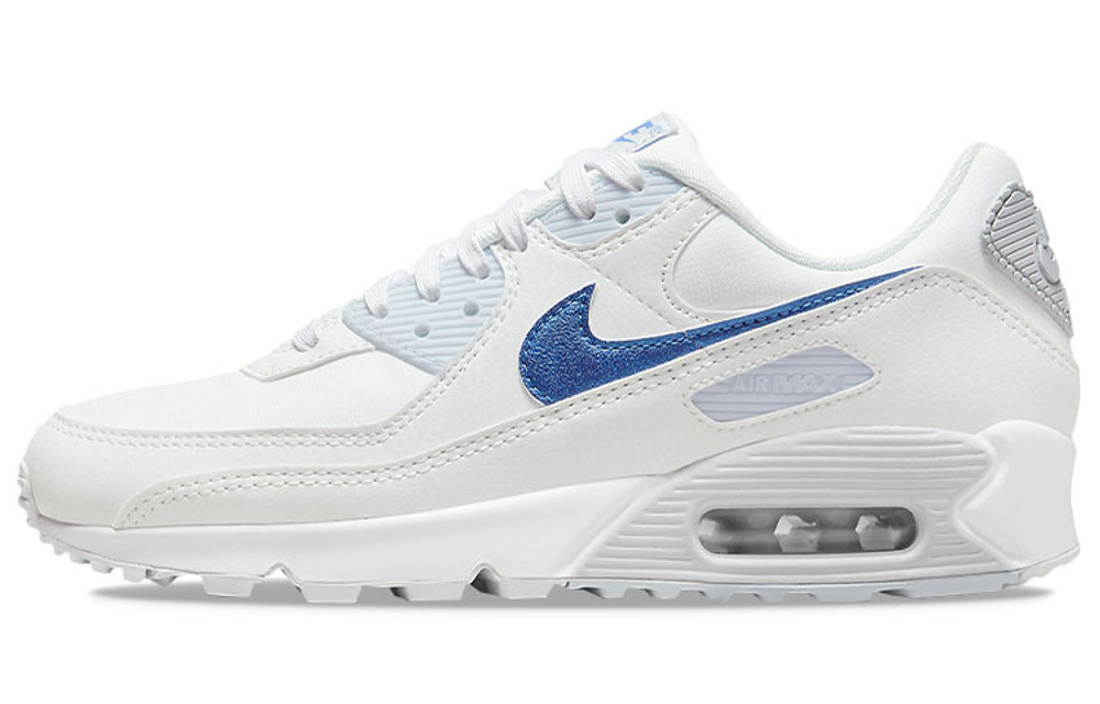 Nike Air Max 90 low-cut retro running shoes women's white blue