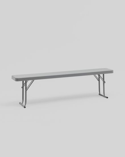 Скамейка складная 152*25*42 см серая