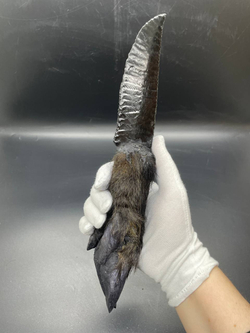 Обсидиановый нож с рукоятью копыта вепря 28 см