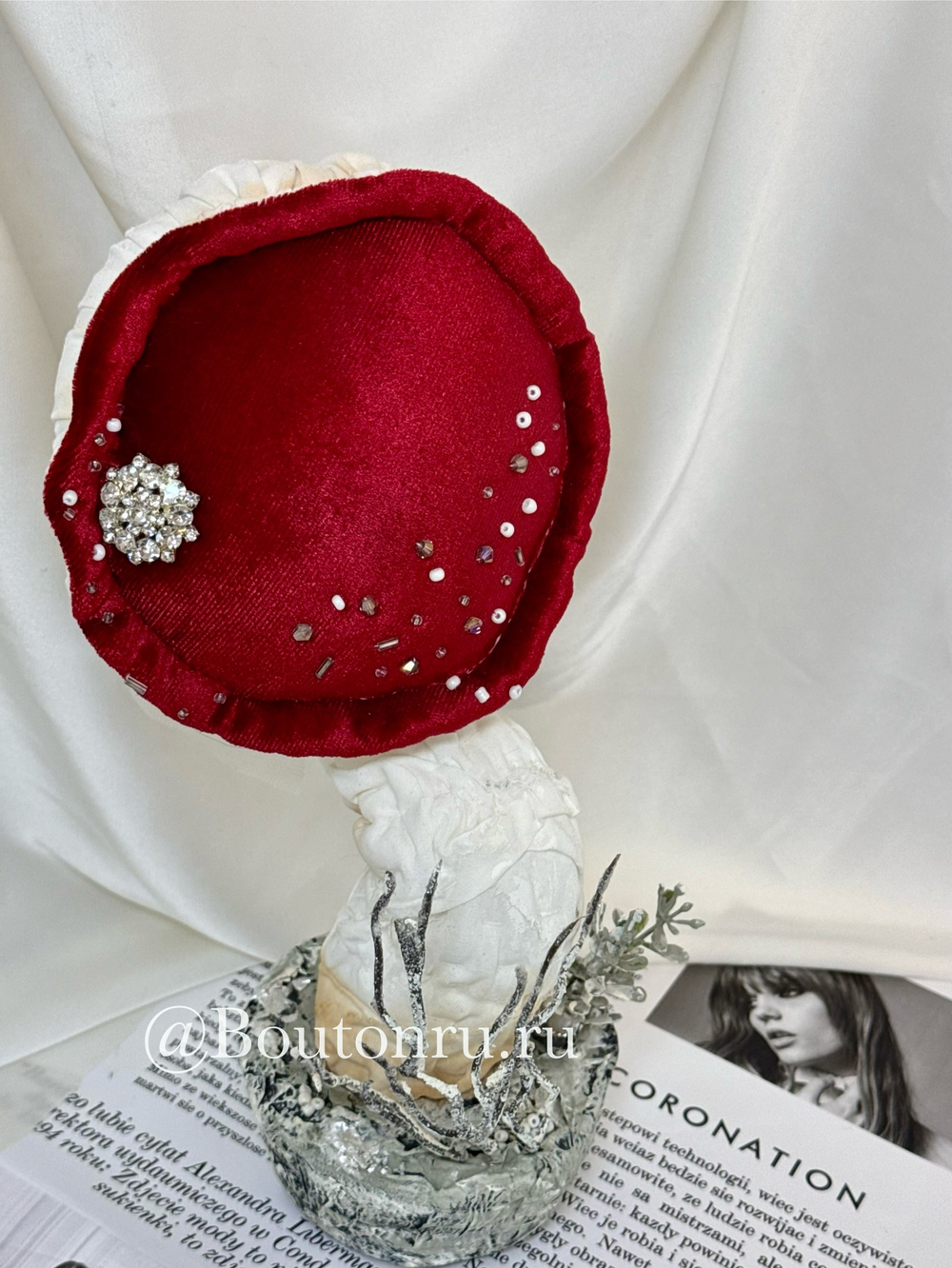 Игольница "Гриб с красной шляпкой" ручной работы