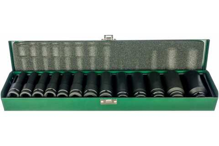 Комплект 12-ти гранных головок на 1/2 в пласт.кейсе