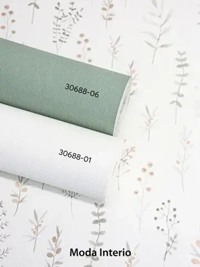 Обои виниловые на флизелиновой основе Provance (Moda Interio), прованс веточки серые, для спальни, метровые