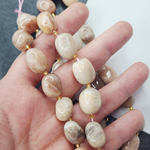 Солнечный камень, крупная галтовка, 12-15 мм, камни овалы бочонки, штучно