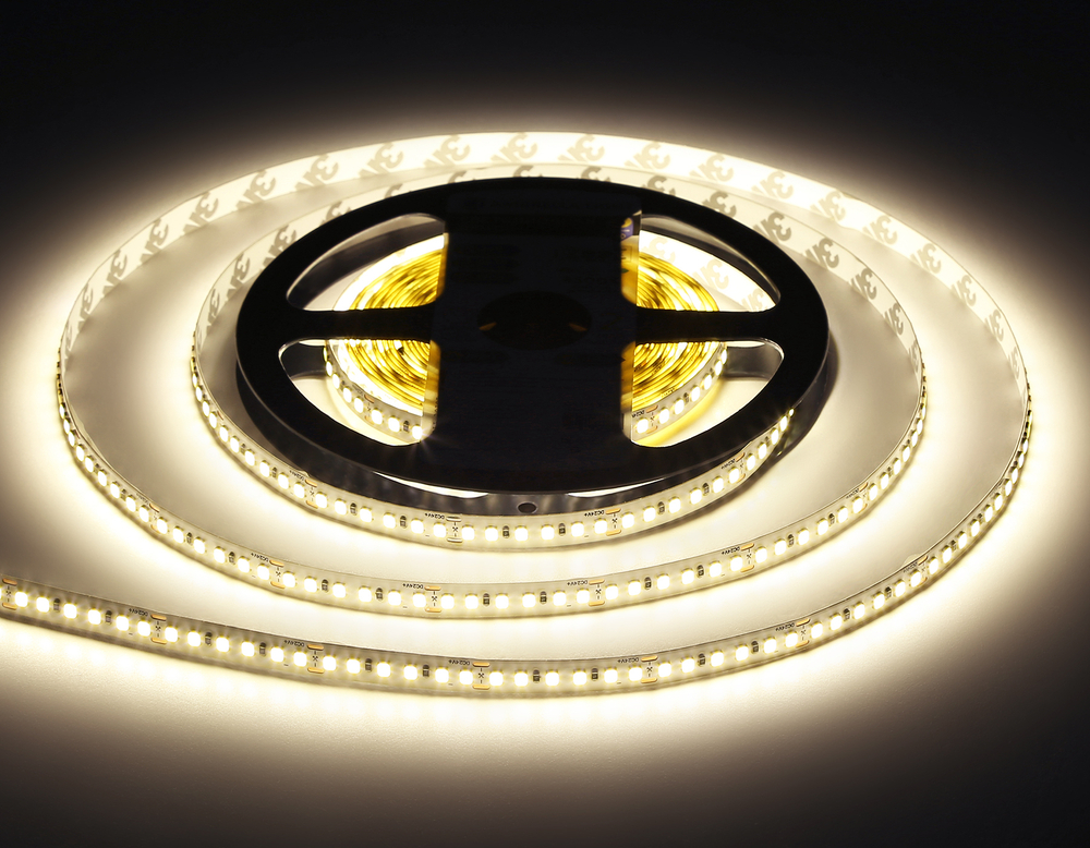 Светодиодная лента GS3202 2835 180Led/ 14.4W m/ 24V IP20 4500K/ 5000*8*1.2mm/ кратность резки 33mm (2 конт.)