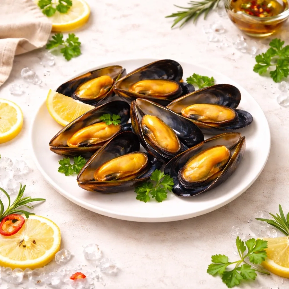 Мидии на половике раковины