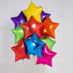 шар звезда без рисунка фольга 18"/46 см