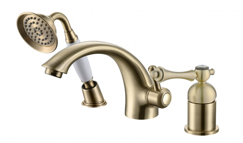 Смеситель на борт ванны GZ77133-D однорычажный латунный, бронза
