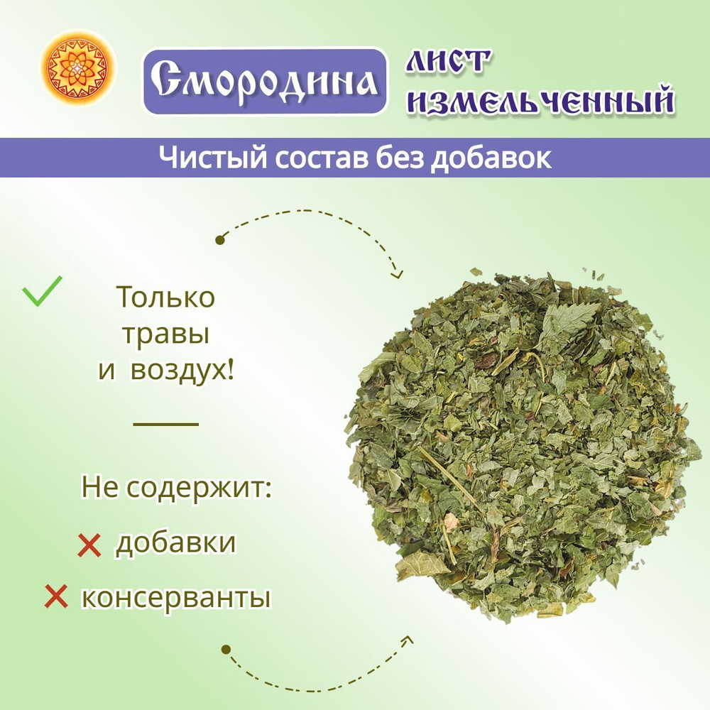 Лист смородины измельченный. Крафтовая упаковка.