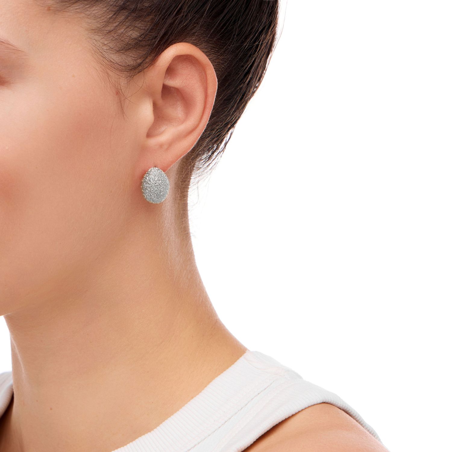 Серьги Fuzzy Oval Earrings – Silver