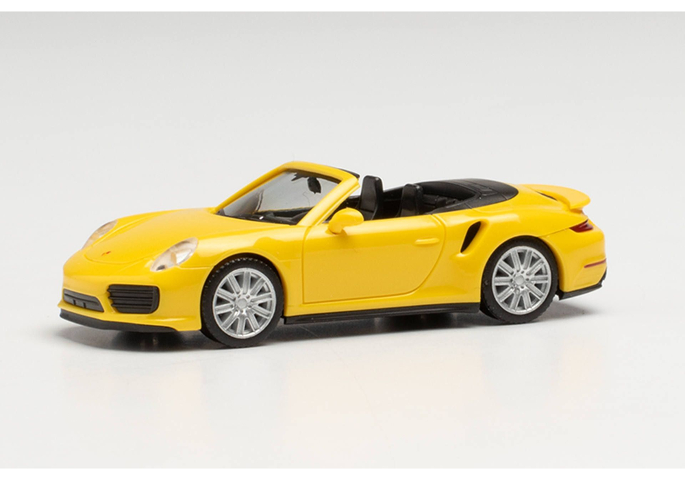 Автомобиль Porsche 911 Turbo Cabriolet, гоночный желтый