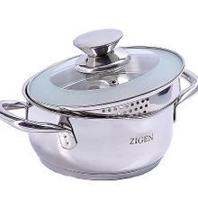 Кастрюля со сливом Zigen 602 нержавейка 2,3 л