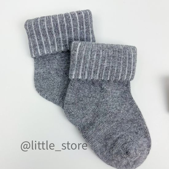 Носочки хлопковые для мальчика Графит/Белый со стоперами